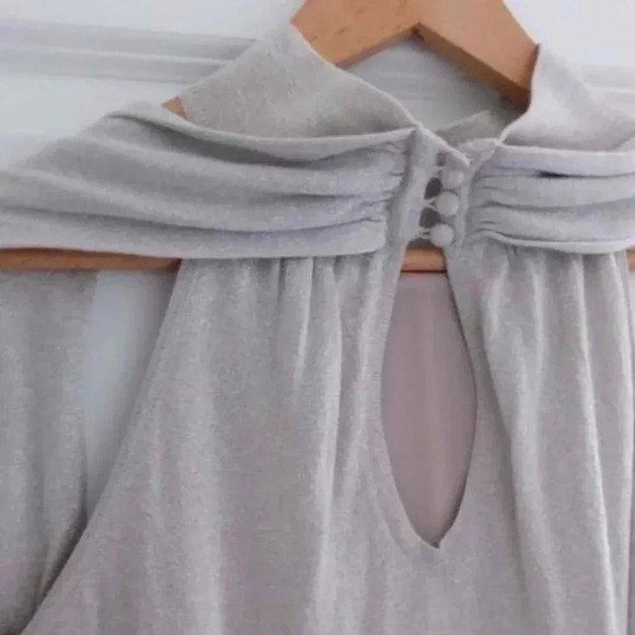 Axara Paris  knitted grey turtleneck midi Dress - Picture 5 of 10